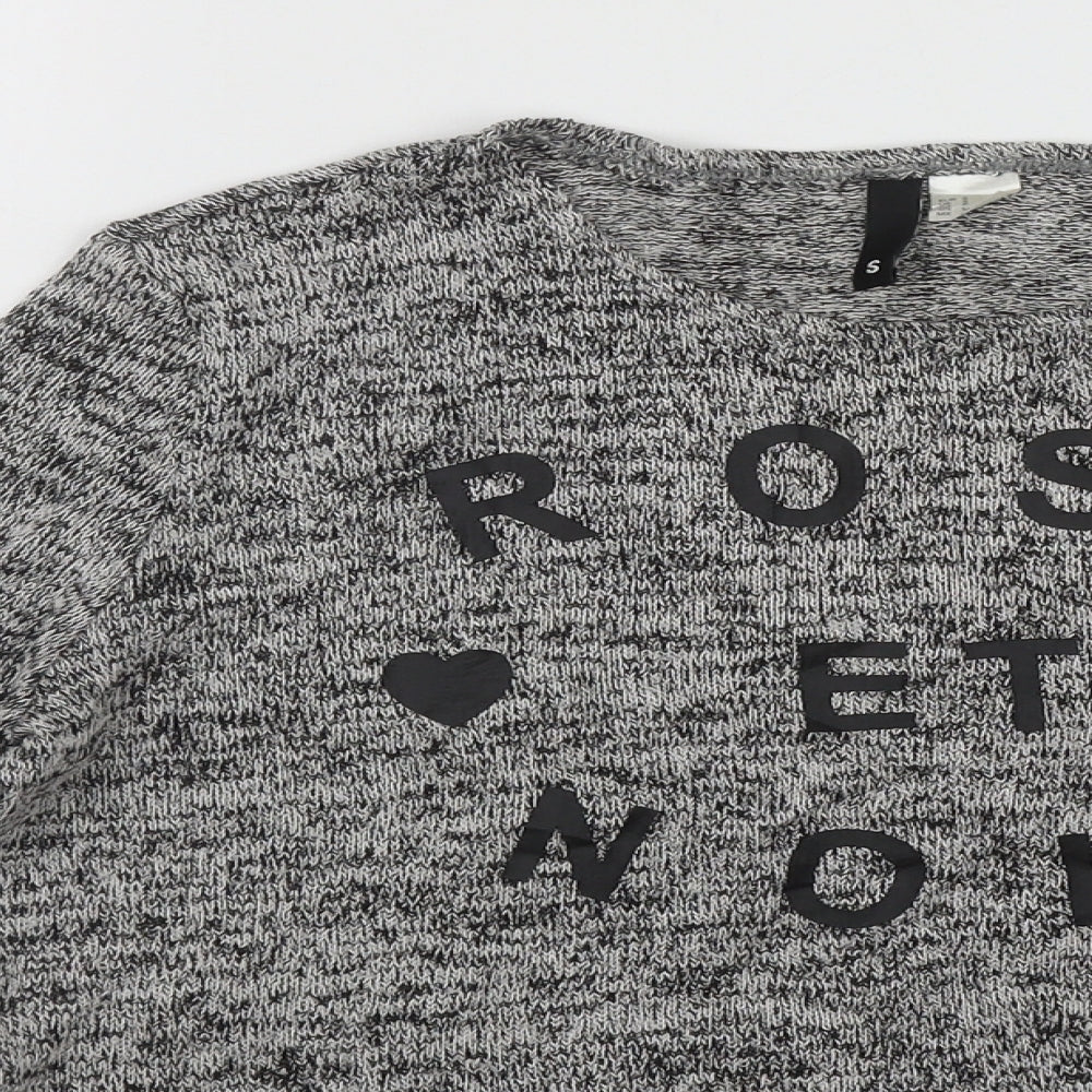 Divided by H&M Womens Grey Round Neck  Polyester Pullover Jumper Size S