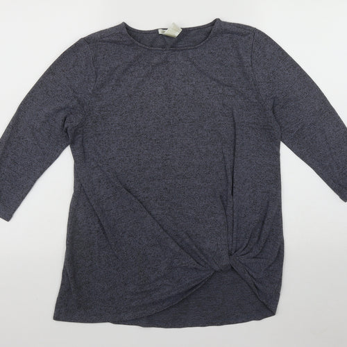 Matty M Womens Blue Round Neck  Rayon Pullover Jumper Size S   - Tie Detail