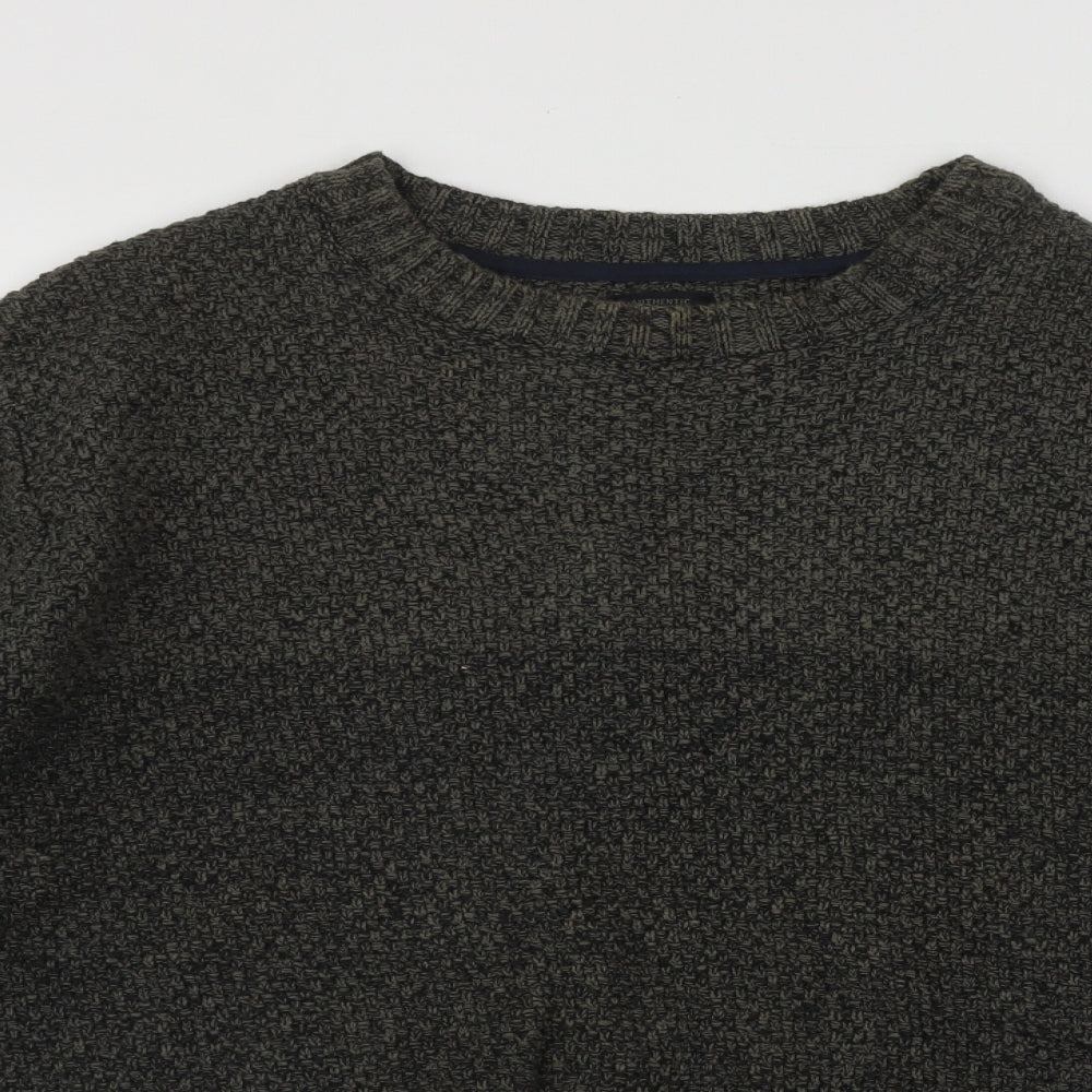 Authentic Casual Wear Mens Multicoloured Round Neck  Cotton Pullover Jumper Size L