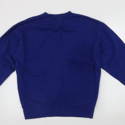 Casual classic Mens Black Round Neck  Polyester Pullover Jumper Size L