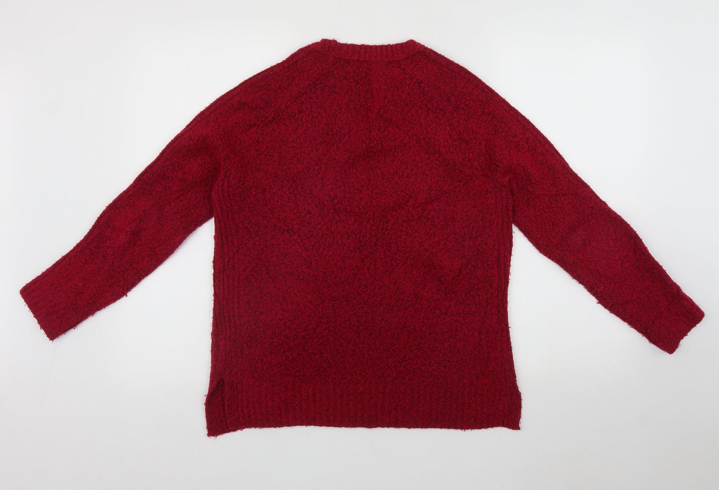 Marks and Spencer Womens Pink Round Neck  Acrylic Pullover Jumper Size S   - Side slit