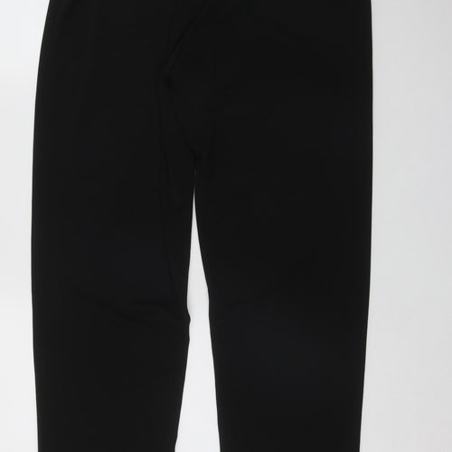 Preworn Womens Black  Polyester Trousers  Size 16 L30 in Regular  - Elasticated Waist