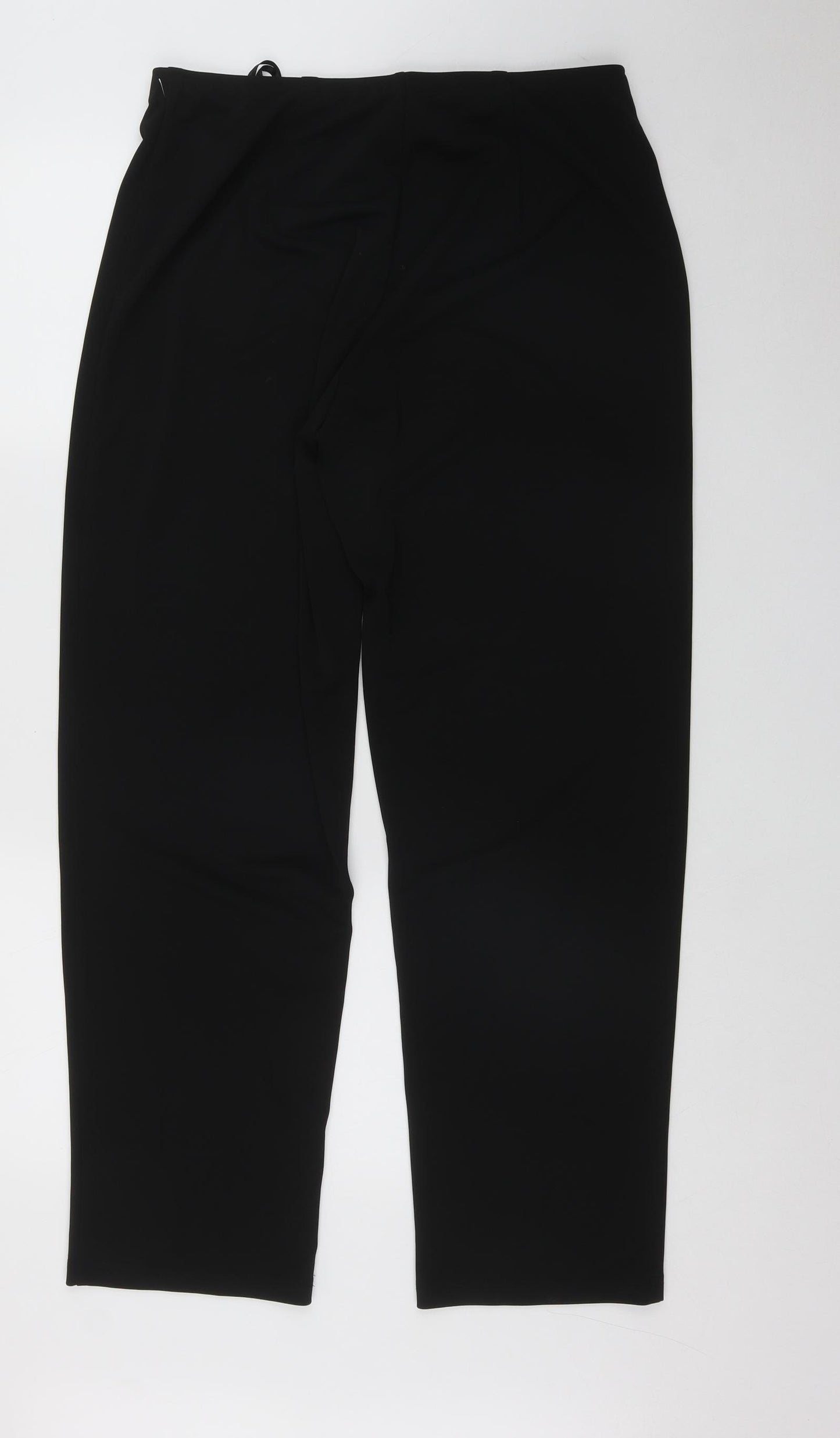 Preworn Womens Black  Polyester Trousers  Size 16 L30 in Regular  - Elasticated Waist