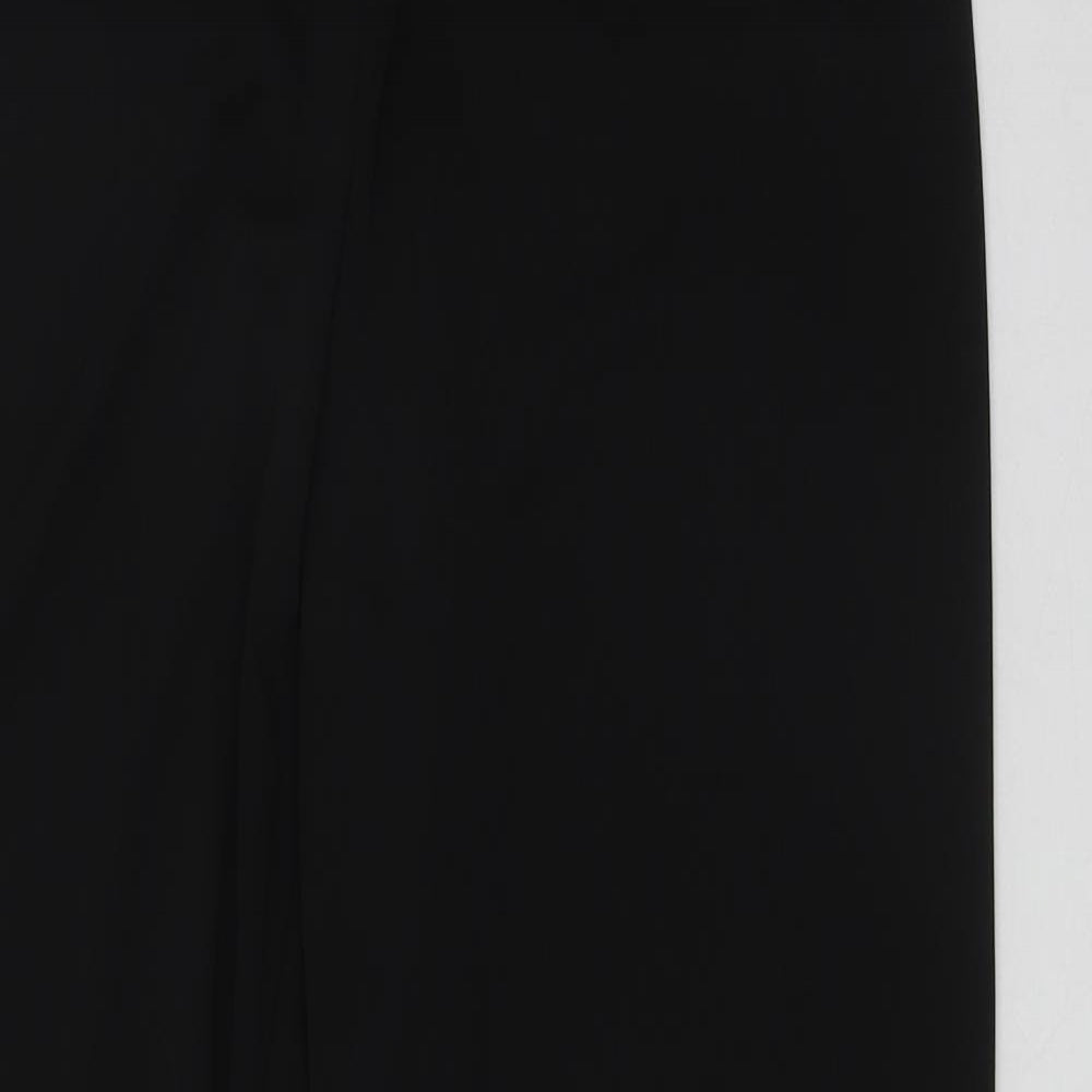 Preworn Womens Black  Polyester Trousers  Size 16 L30 in Regular  - Elasticated Waist