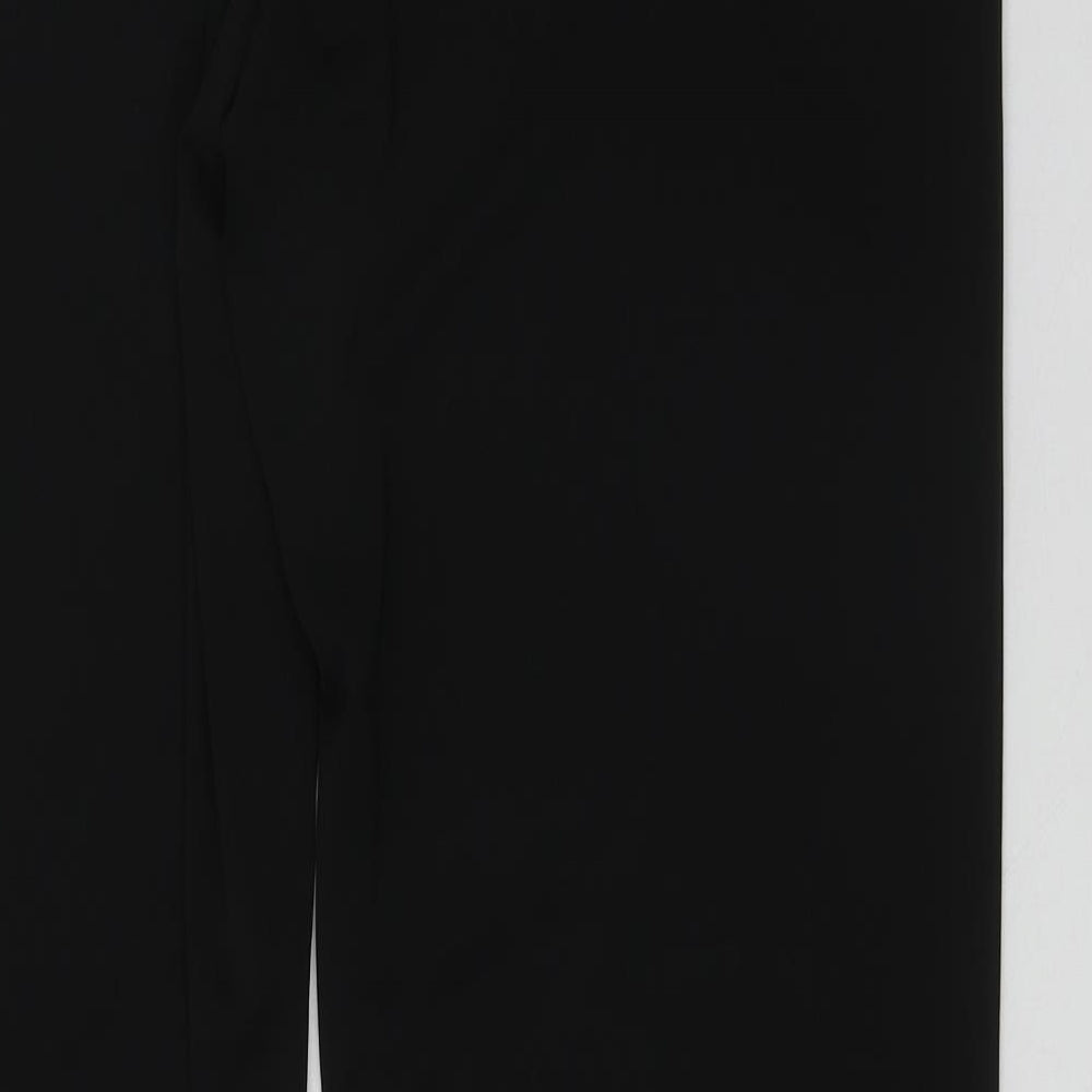 Preworn Womens Black  Polyester Trousers  Size 16 L30 in Regular  - Elasticated Waist