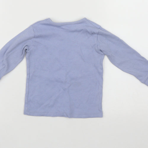 George Girls Blue Animal Print Cotton Basic Casual Size 9-12 Months Round Neck  - Disney Characters