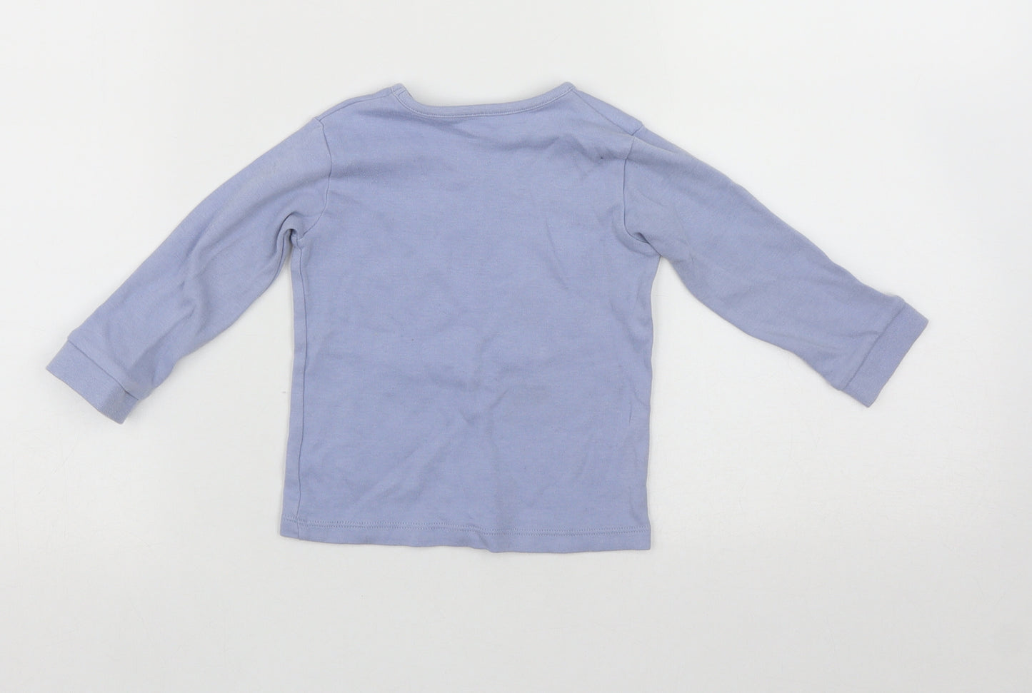 George Girls Blue Animal Print Cotton Basic Casual Size 9-12 Months Round Neck  - Disney Characters