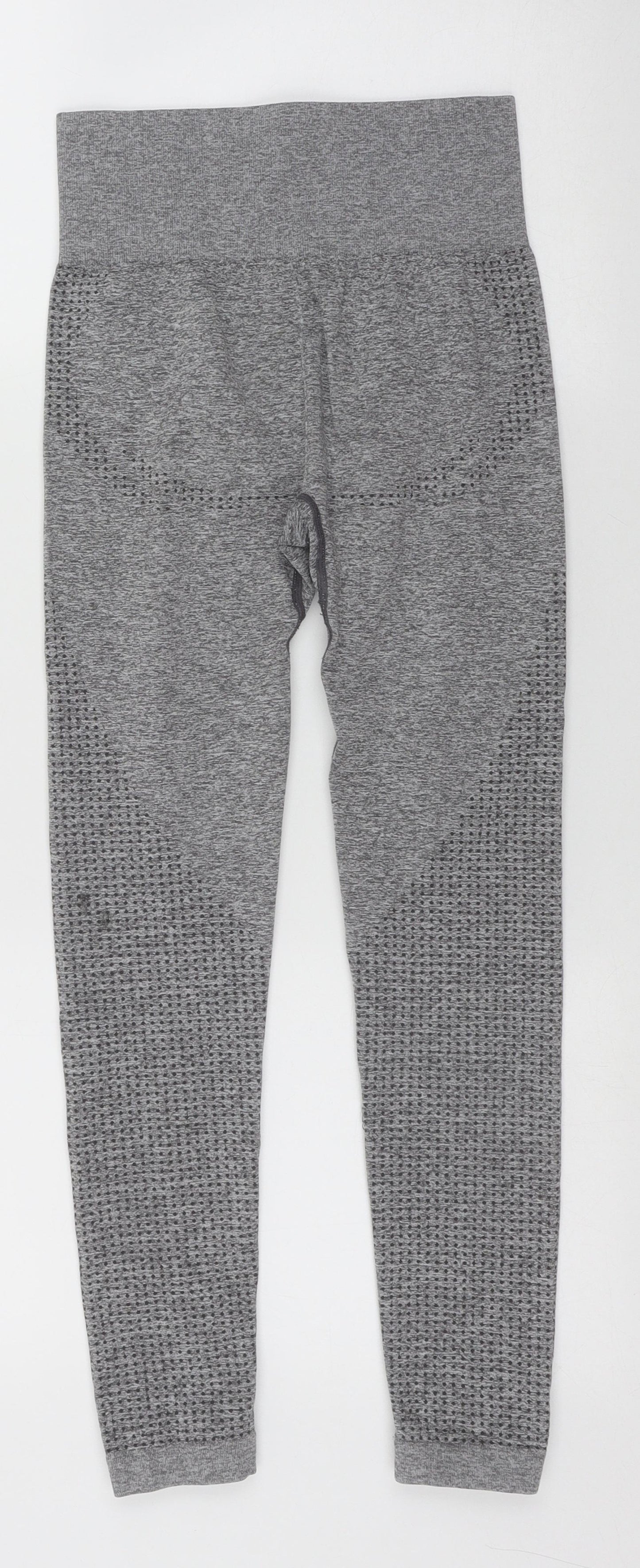 Preworn Womens Grey Geometric Polyimide Cropped Leggings Size S L22 in Slim