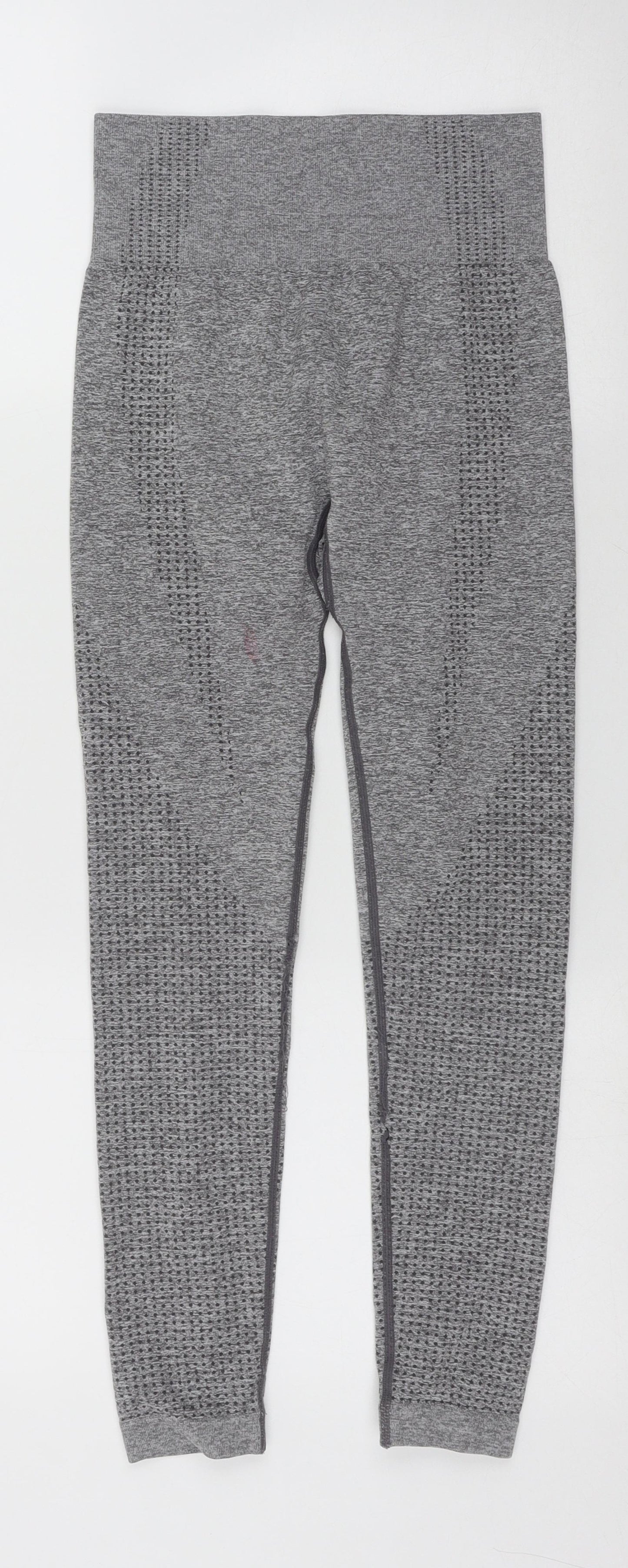 Preworn Womens Grey Geometric Polyimide Cropped Leggings Size S L22 in Slim
