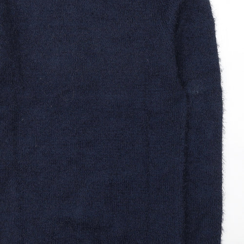 Studio Womens Blue Round Neck  Polyester Pullover Jumper Size 8