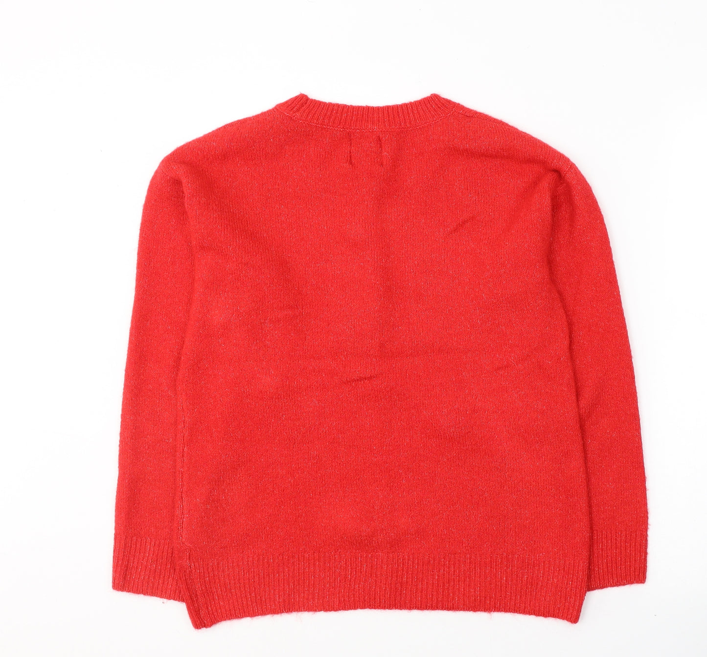 George Womens Red Round Neck  Acrylic Pullover Jumper Size S   - Christmas jumper