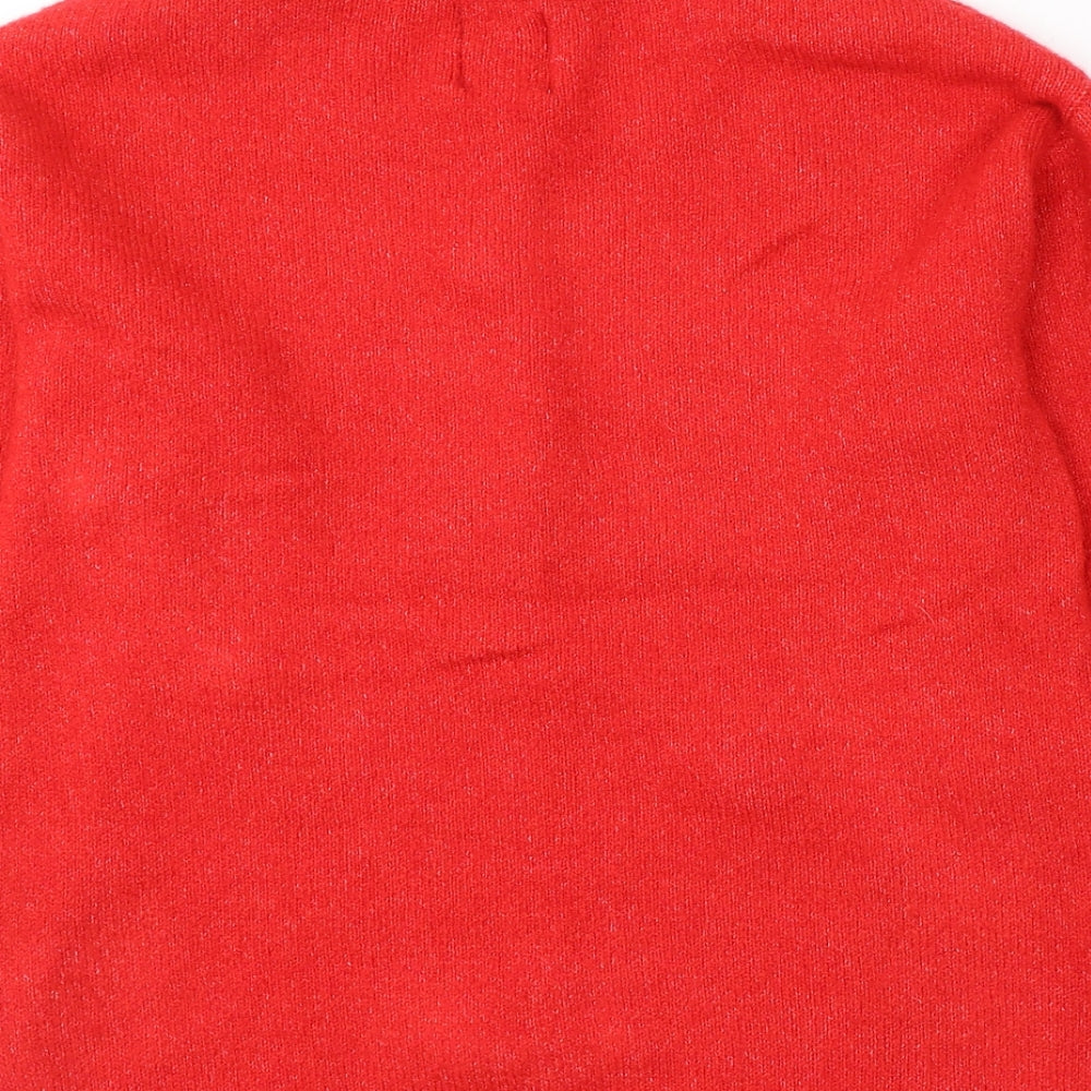 George Womens Red Round Neck  Acrylic Pullover Jumper Size S   - Christmas jumper