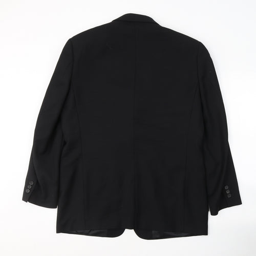 TOM ENGLISH Mens Black  Wool Jacket Suit Jacket Size L