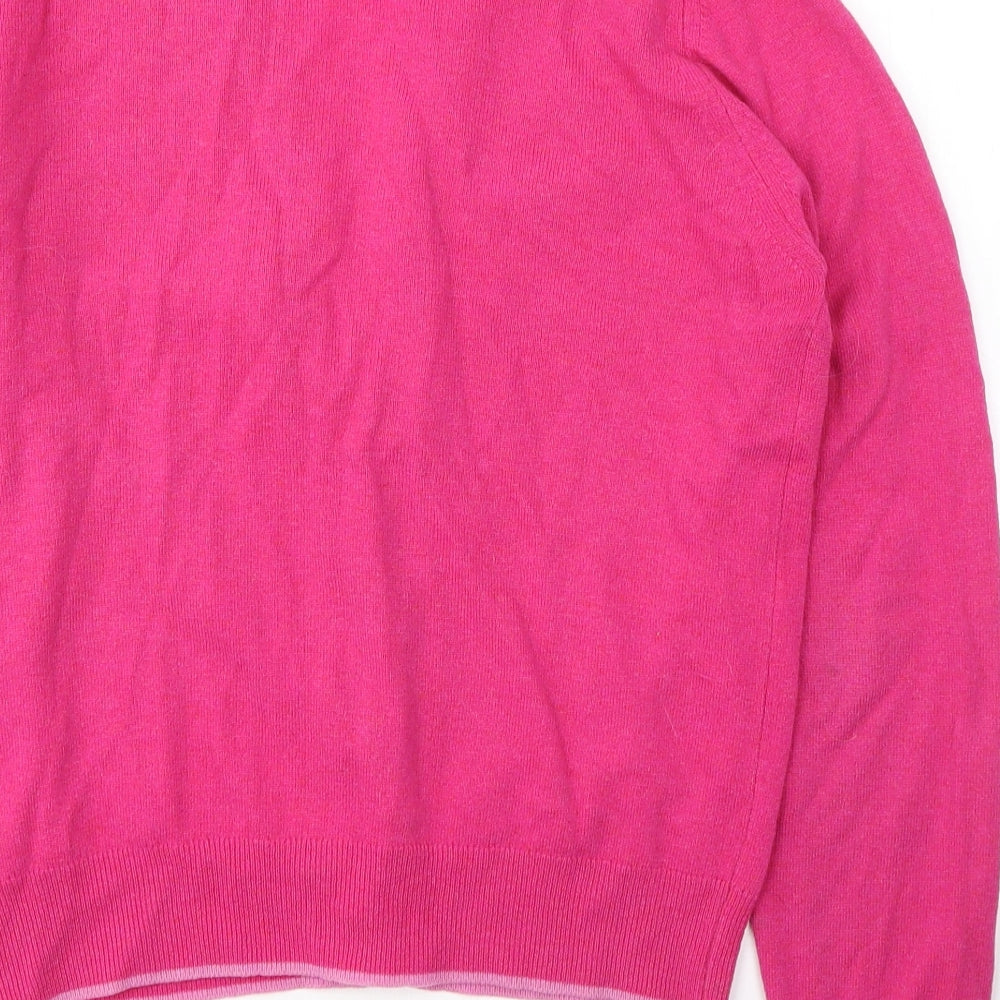 Marks and Spencer Womens Pink V-Neck  Wool Cardigan Jumper Size 16