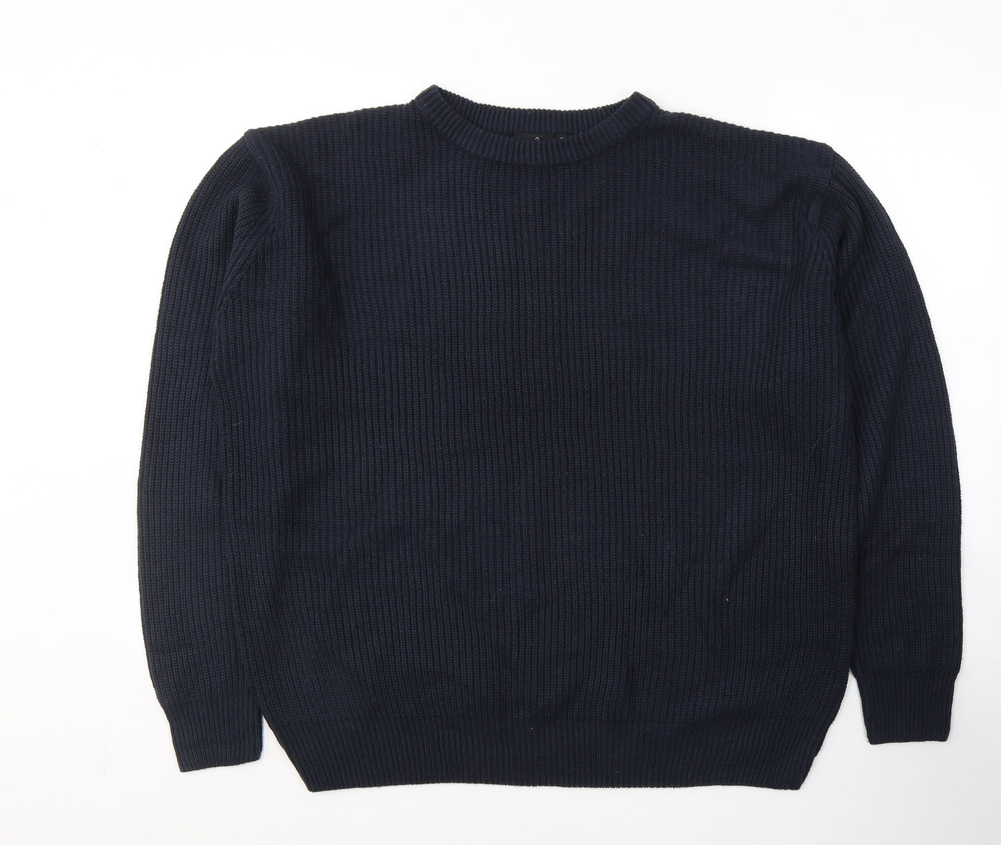 Authentic Mens Blue Round Neck  Acrylic Pullover Jumper Size M