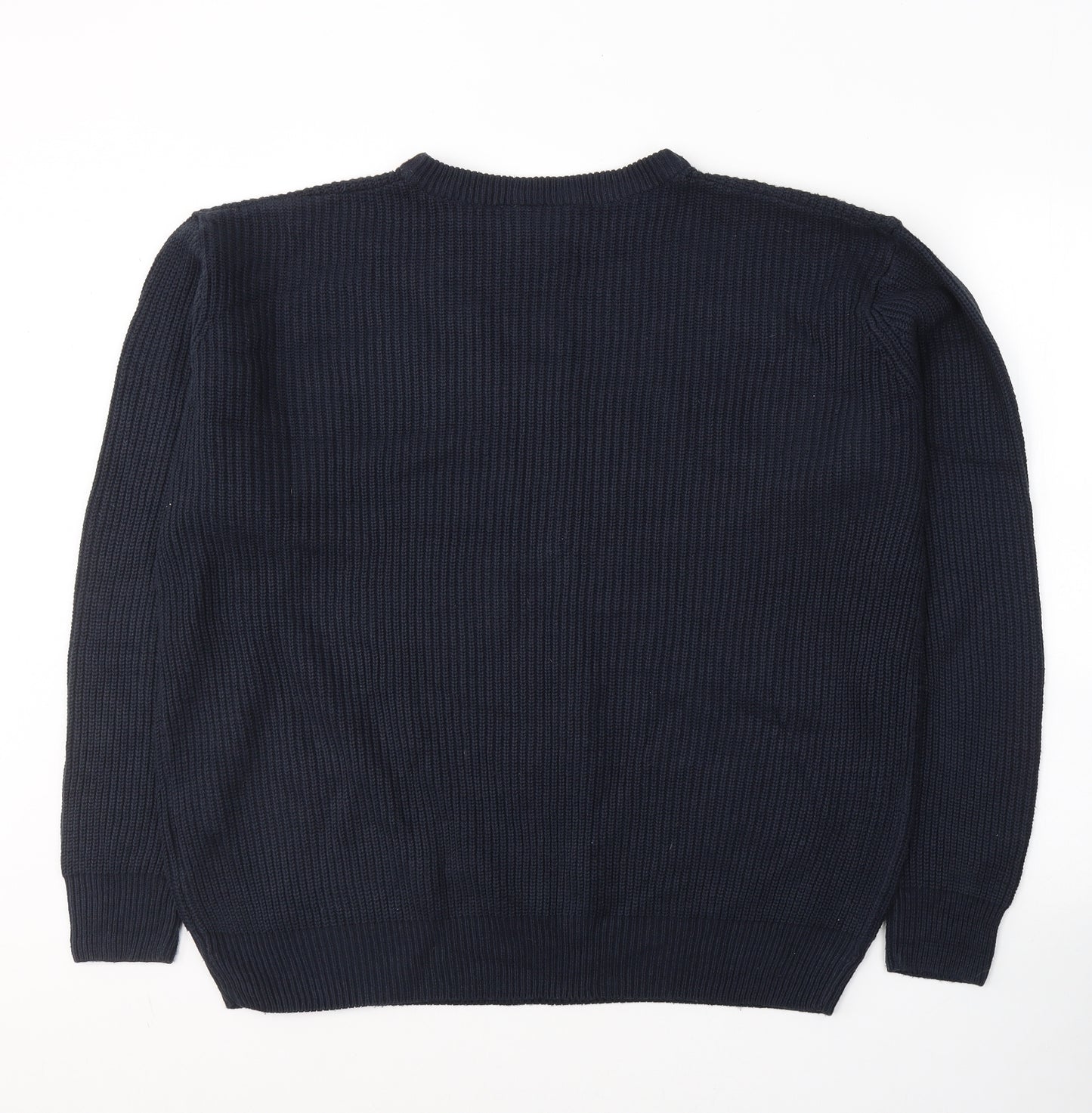 Authentic Mens Blue Round Neck  Acrylic Pullover Jumper Size M