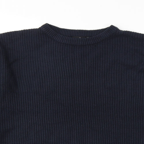 Authentic Mens Blue Round Neck  Acrylic Pullover Jumper Size M
