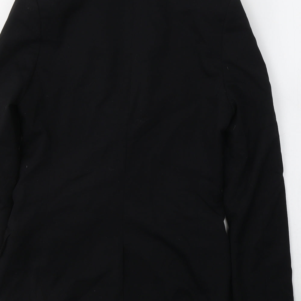 H&M Womens Black  Polyester Jacket Suit Jacket Size 10