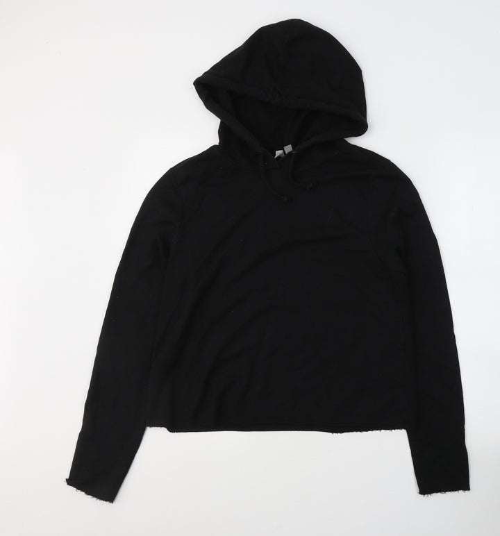 ASOS Womens Black Cotton Pullover Hoodie Size 8 Pullover