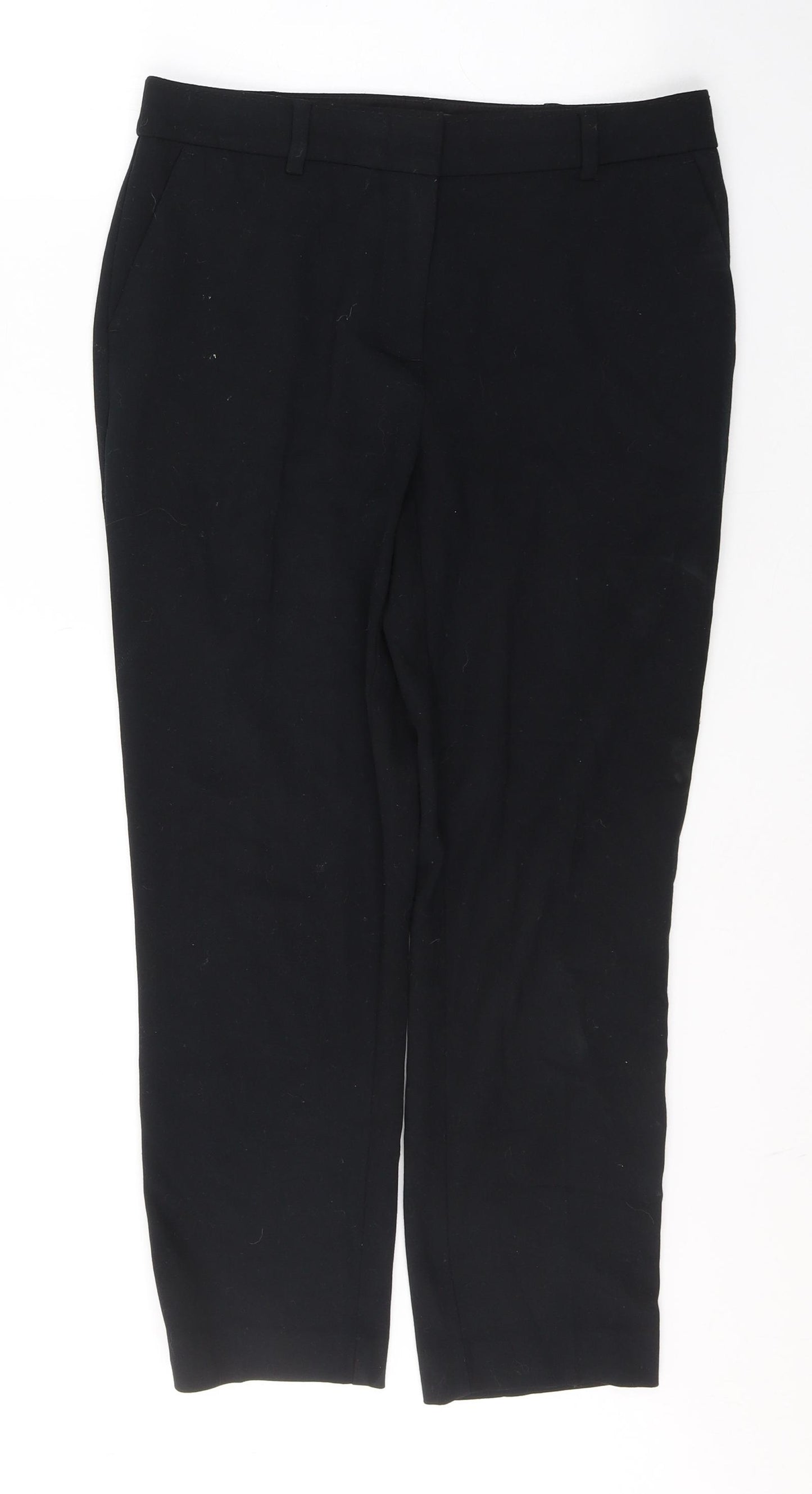 Marks and Spencer Womens Black  Polyester Trousers  Size 10 L25 in Regular