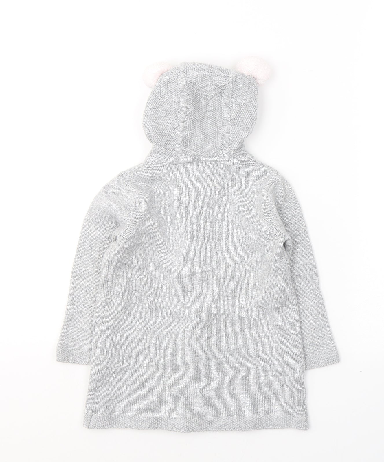 The Little White Company Girls Grey  Cotton Cardigan Jumper Size 12-18 Months  Button