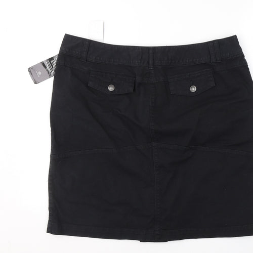Yessica Womens Black  Cotton Cargo Skirt Size 20   Button