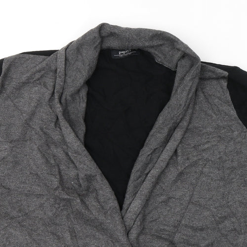 Papaya Womens Grey V-Neck  Viscose Cardigan Jumper Size 16