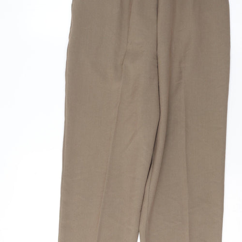 Preworn Womens Brown  Polyester Trousers  Size 16 L27.5 in Regular