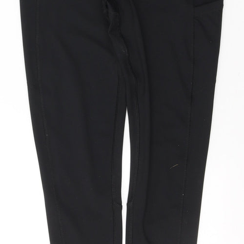 WORKOUT Womens Black  Polyester Pedal Pusher Leggings Size XS L27 in Regular Pullover