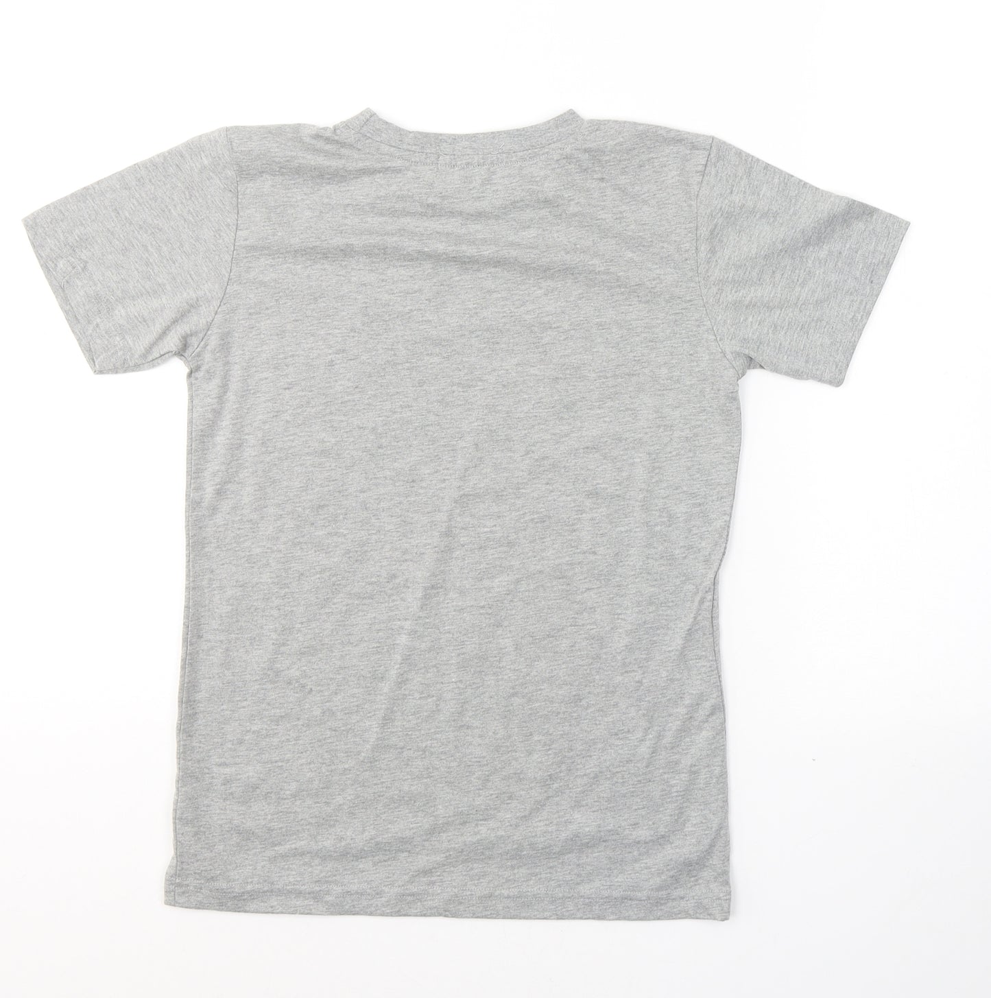 M&Co Boys Grey  Polyester Basic T-Shirt Size 11-12 Years Round Neck Pullover - Footballs