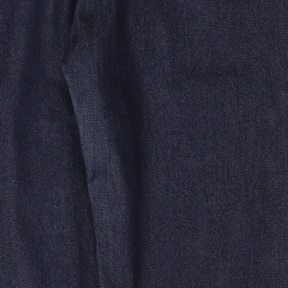 Wallis Womens Blue  Cotton Straight Jeans Size 14 L28 in Regular Button
