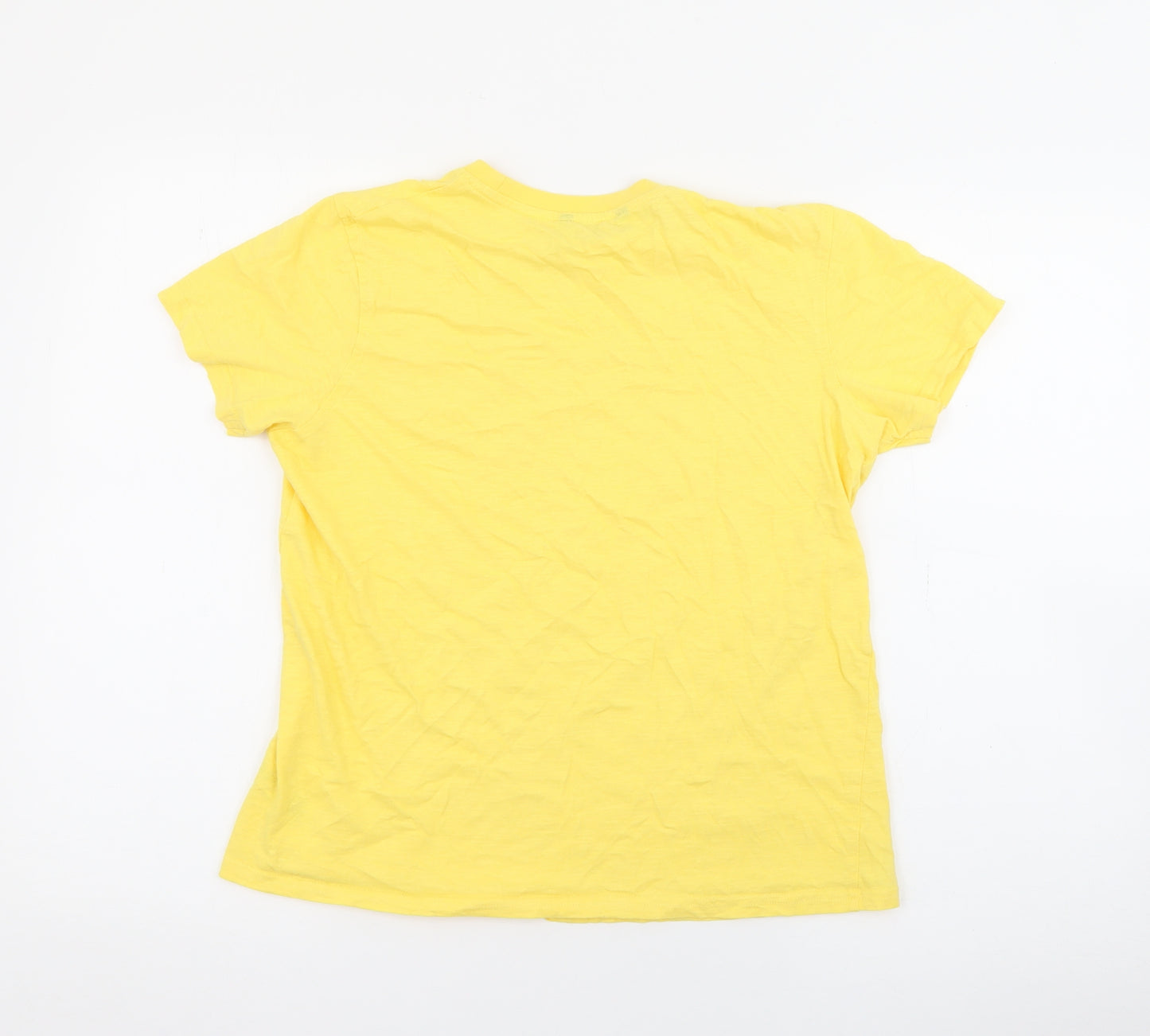George Boys Yellow  Cotton Pullover T-Shirt Size 13-14 Years Crew Neck