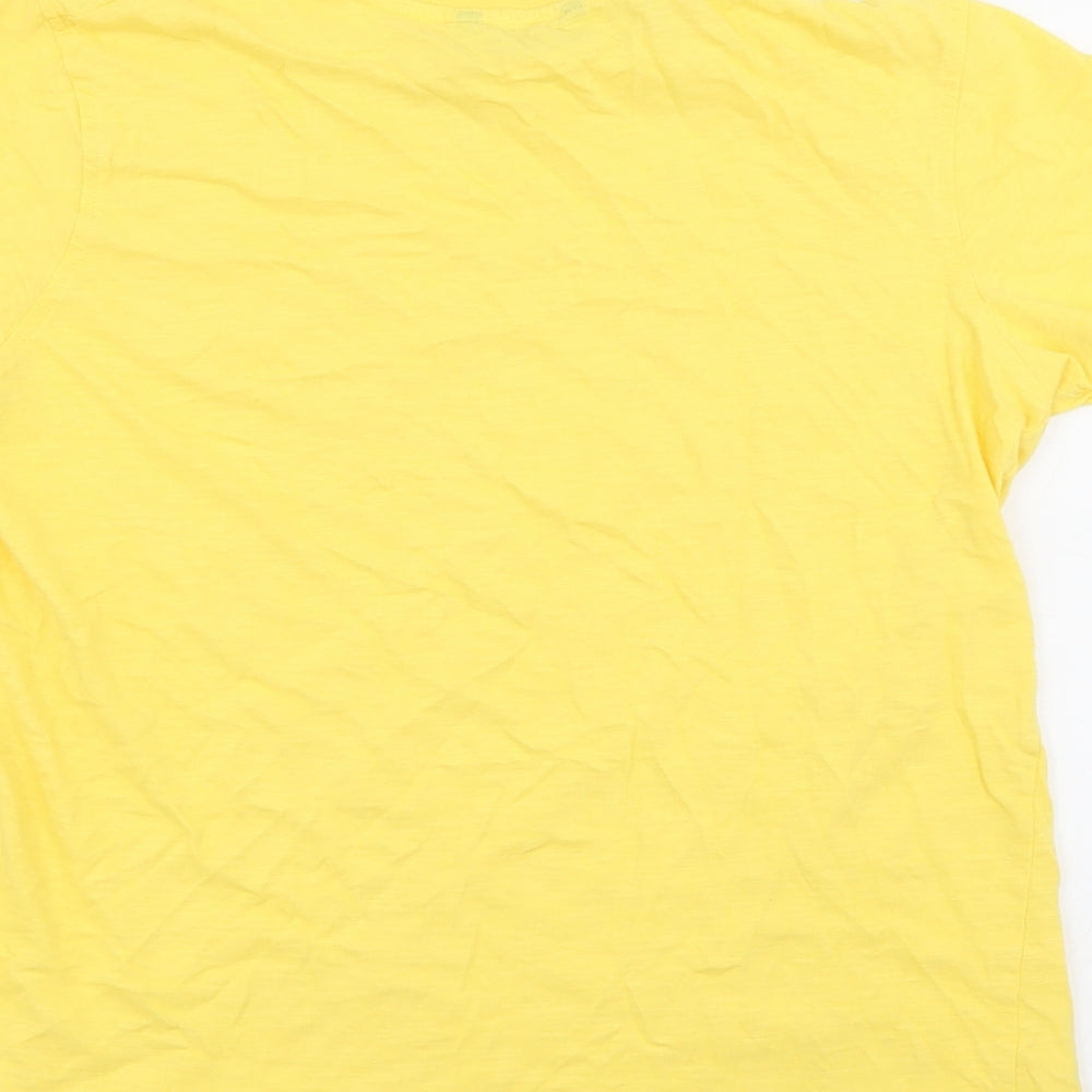 George Boys Yellow  Cotton Pullover T-Shirt Size 13-14 Years Crew Neck