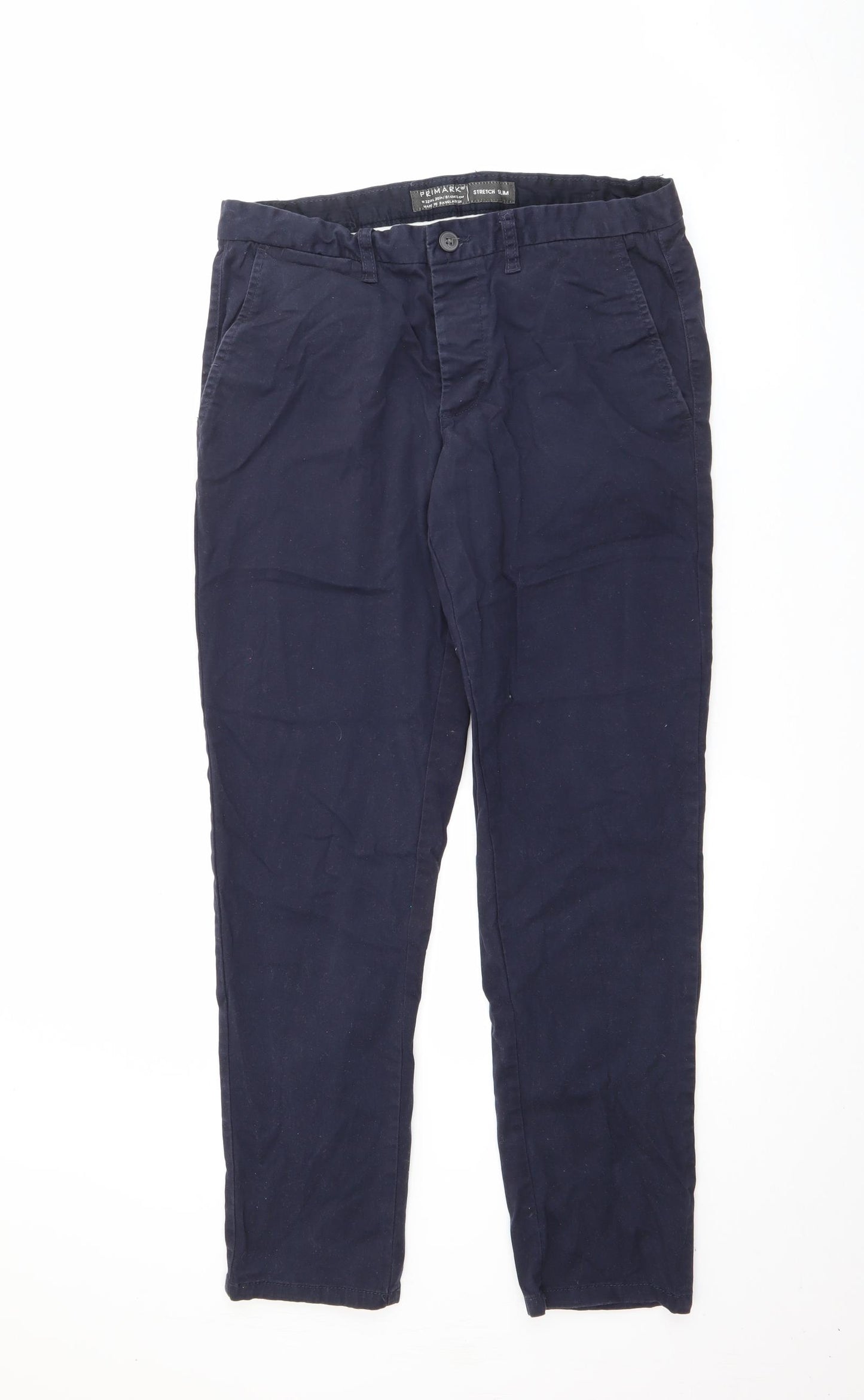 Primark Mens Blue  Cotton Trousers  Size 32 L20 in Regular