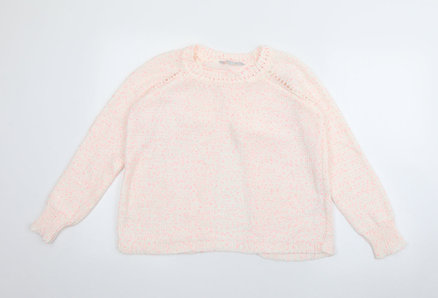 Red Herring Womens Pink Crew Neck  Acrylic Pullover Jumper Size 12