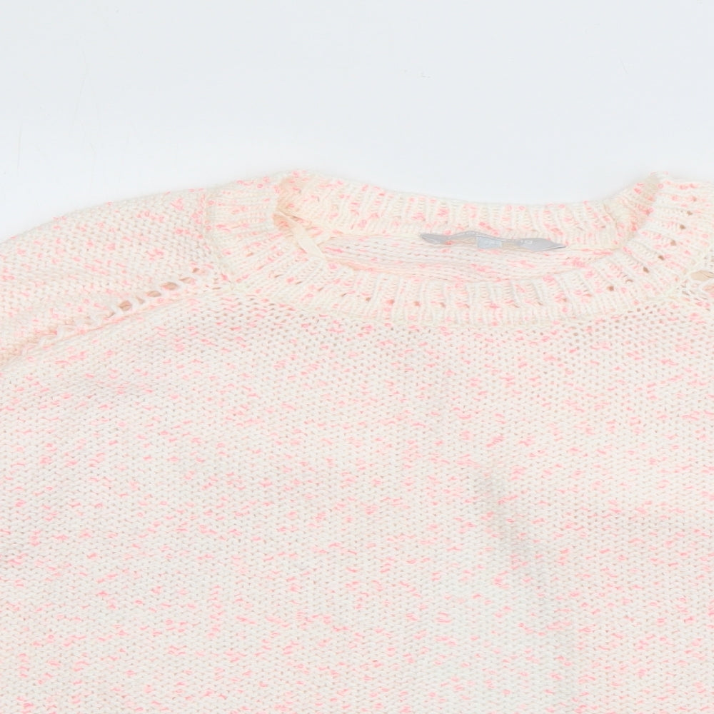 Red Herring Womens Pink Crew Neck  Acrylic Pullover Jumper Size 12