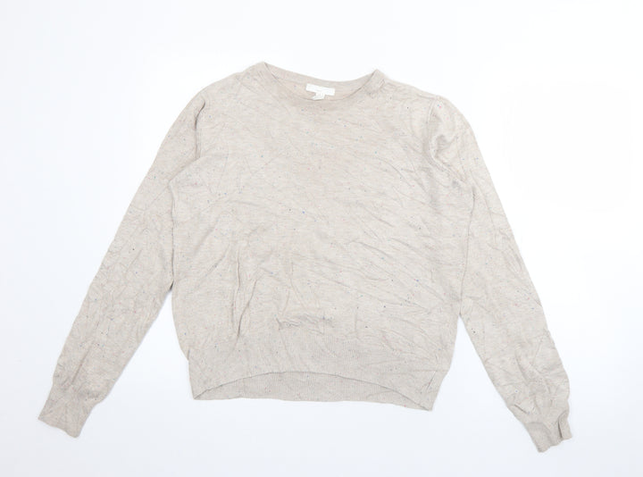 H&M Womens Grey Crew Neck  Acrylic Pullover Jumper Size S