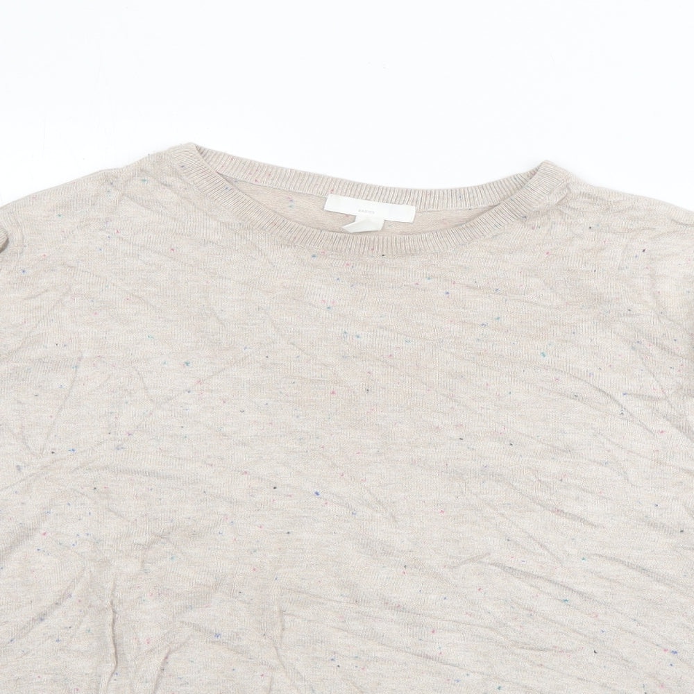 H&M Womens Grey Crew Neck  Acrylic Pullover Jumper Size S