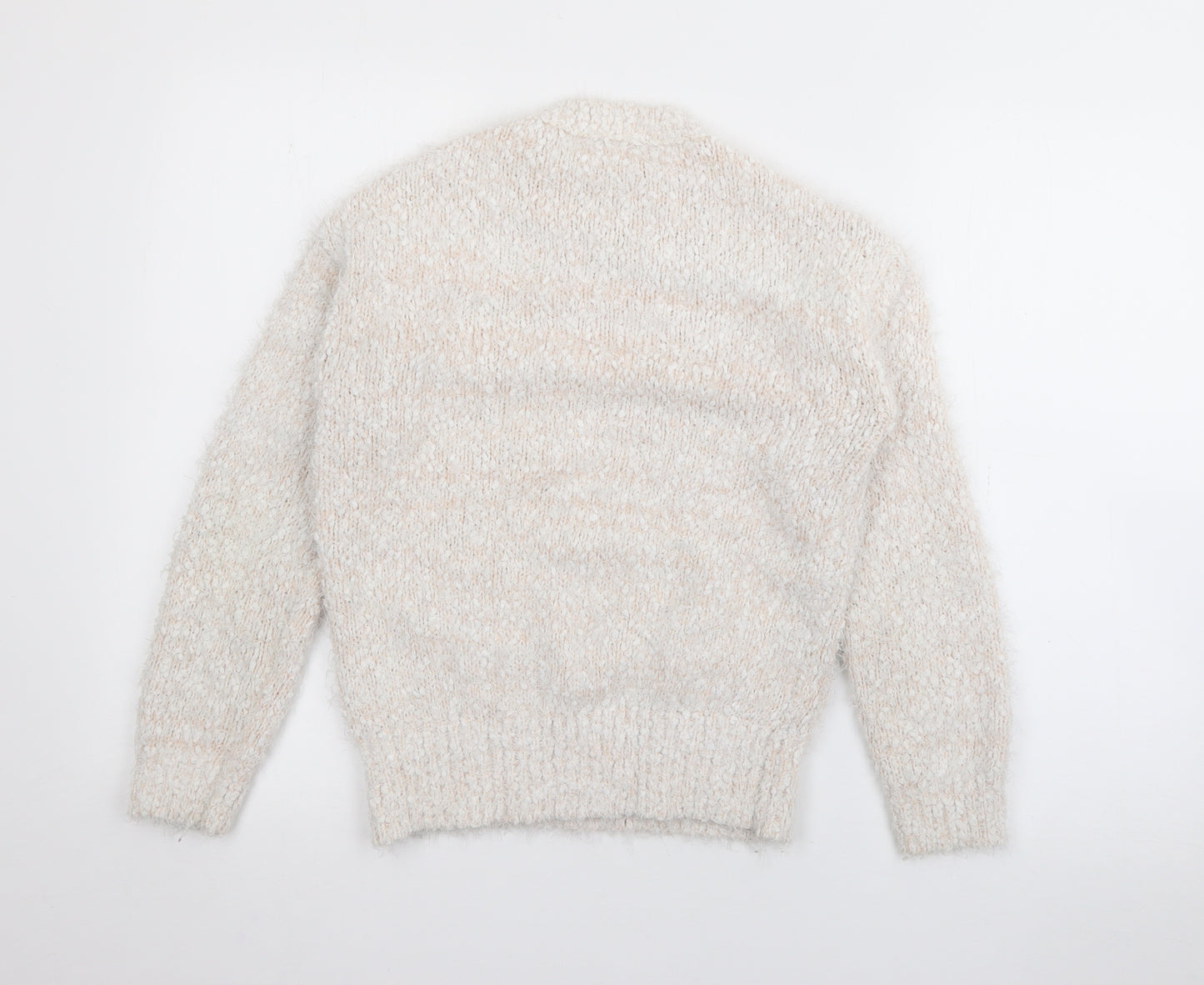 Papaya Womens Ivory High Neck  Polyester Pullover Jumper Size S