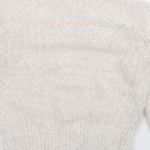 Papaya Womens Ivory High Neck  Polyester Pullover Jumper Size S