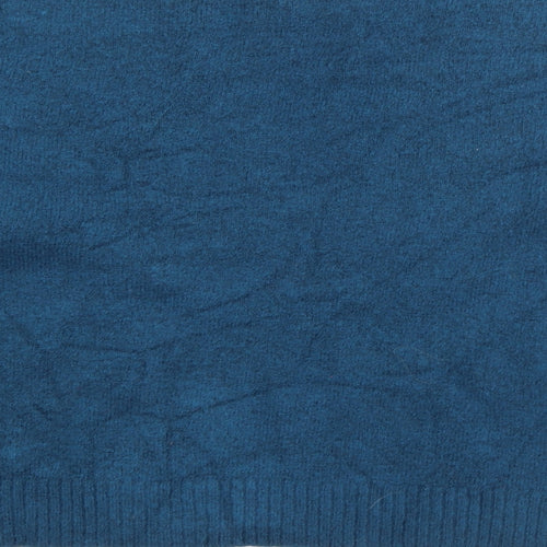 Marks and Spencer Womens Blue V-Neck  Acrylic Pullover Jumper Size 12