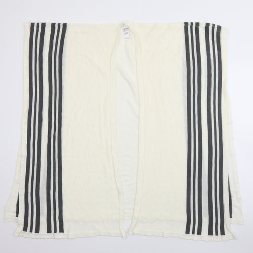 Marks and Spencer Womens Ivory V-Neck Striped Acrylic Wrap Jumper One Size