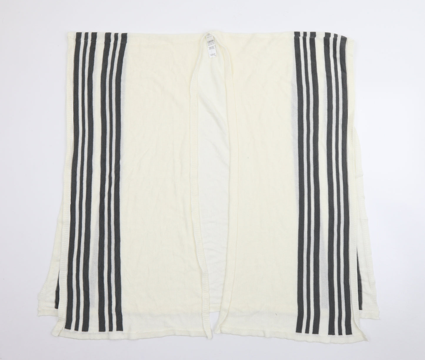 Marks and Spencer Womens Ivory V-Neck Striped Acrylic Wrap Jumper One Size