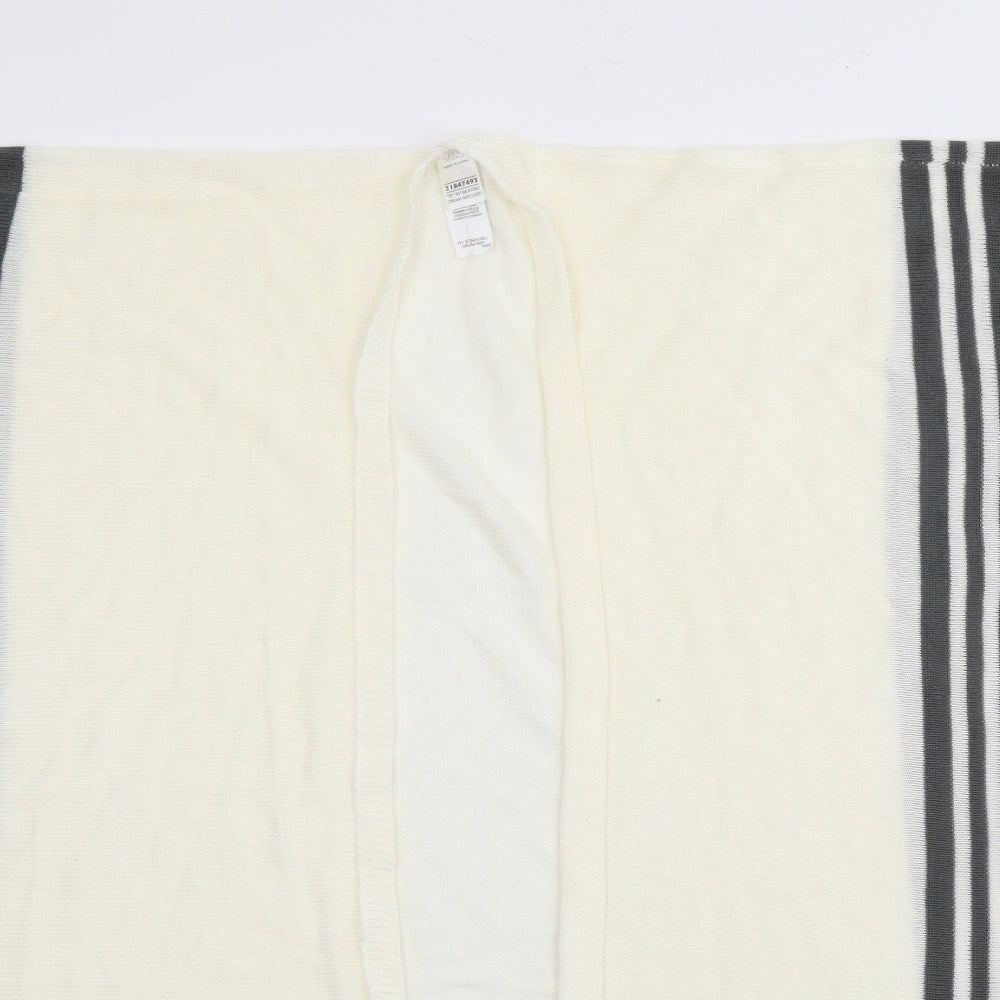 Marks and Spencer Womens Ivory V-Neck Striped Acrylic Wrap Jumper One Size