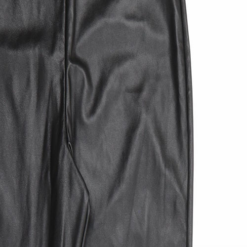 PRETTYLITTLETHING Womens Black  Polyester Pedal Pusher Leggings Size 8 L24 in