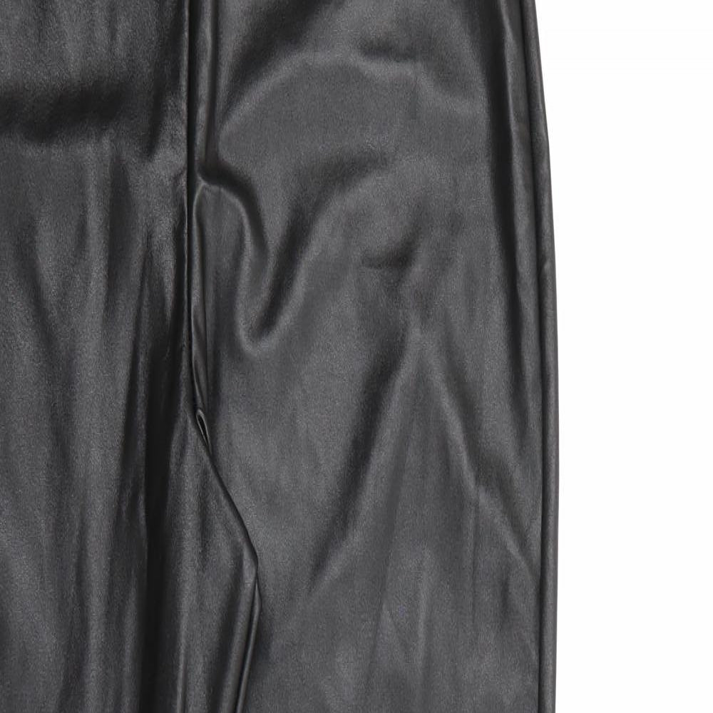 PRETTYLITTLETHING Womens Black  Polyester Pedal Pusher Leggings Size 8 L24 in