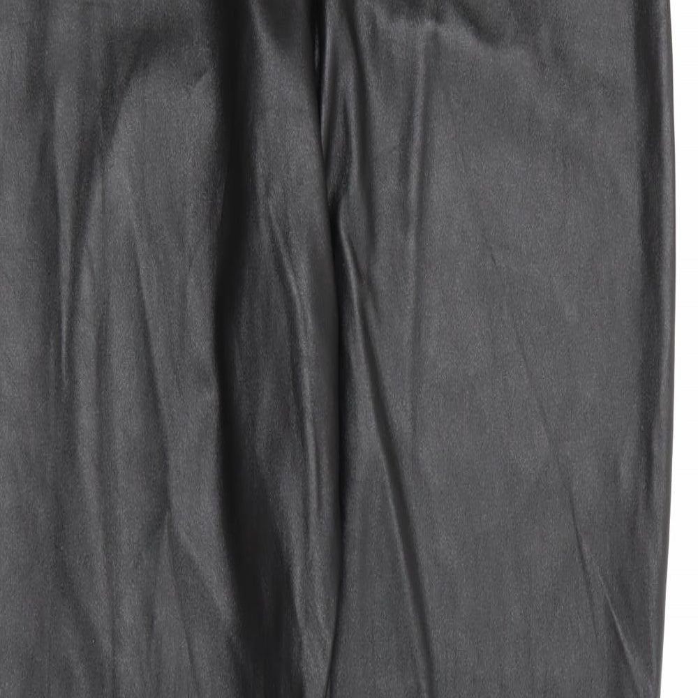 PRETTYLITTLETHING Womens Black  Polyester Pedal Pusher Leggings Size 8 L24 in