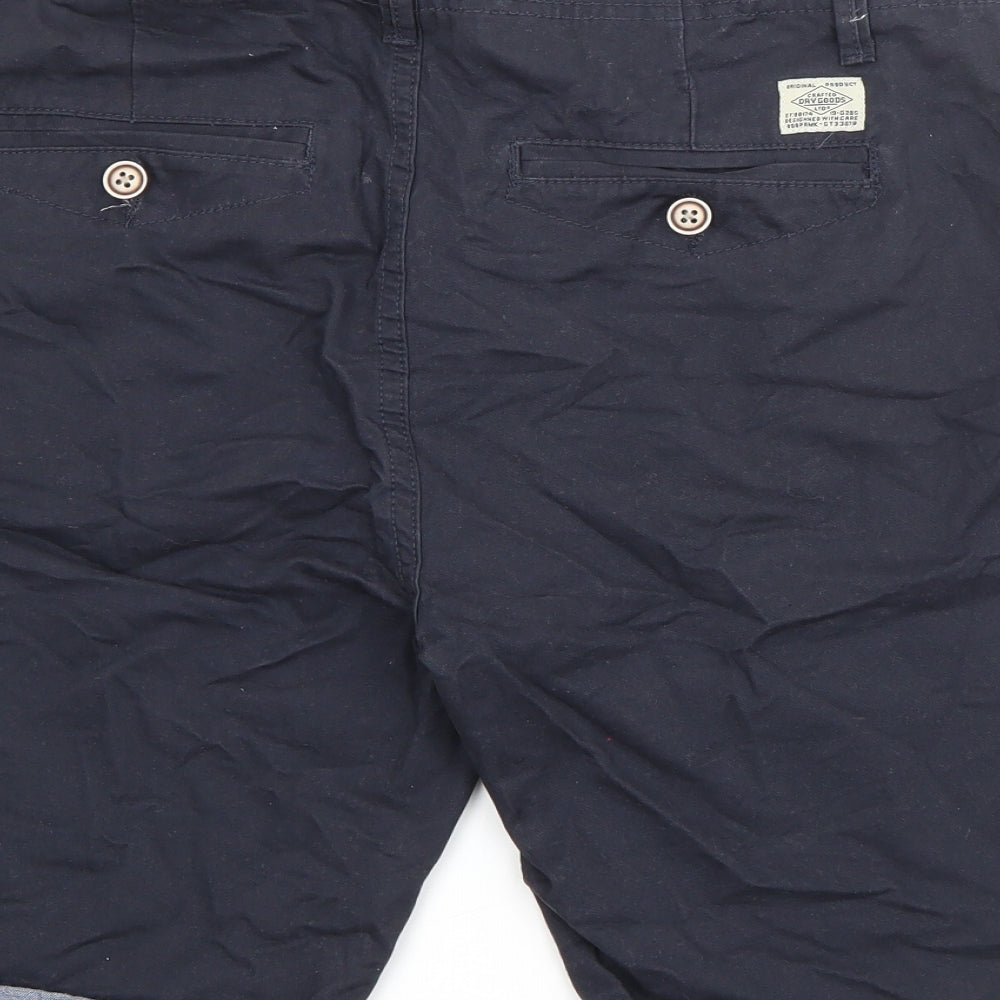 Primark Mens Blue  Cotton Chino Shorts Size 32 in L9 in Regular