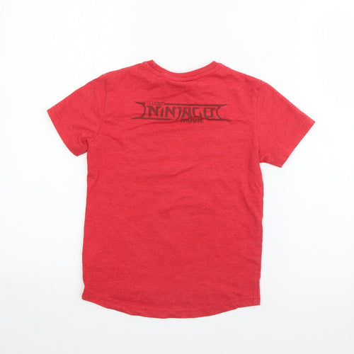 NEXT Boys Red  Cotton Pullover T-Shirt Size 4 Years Crew Neck  - Lego
