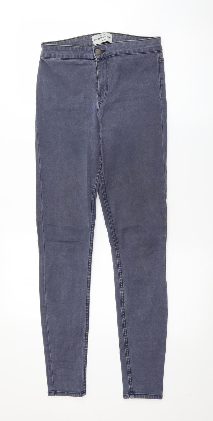 New Look Womens Blue Polyester Skinny Jeans Size 10 L28 in Regular